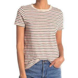 Madewell Striped Pocket Patch Casual T-Shirt XXS
